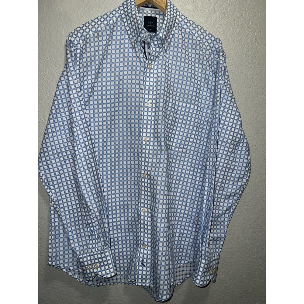 Tailorbyrd Collection Mens Gingham Check Button Down Shirt Size M Flip Cuffs